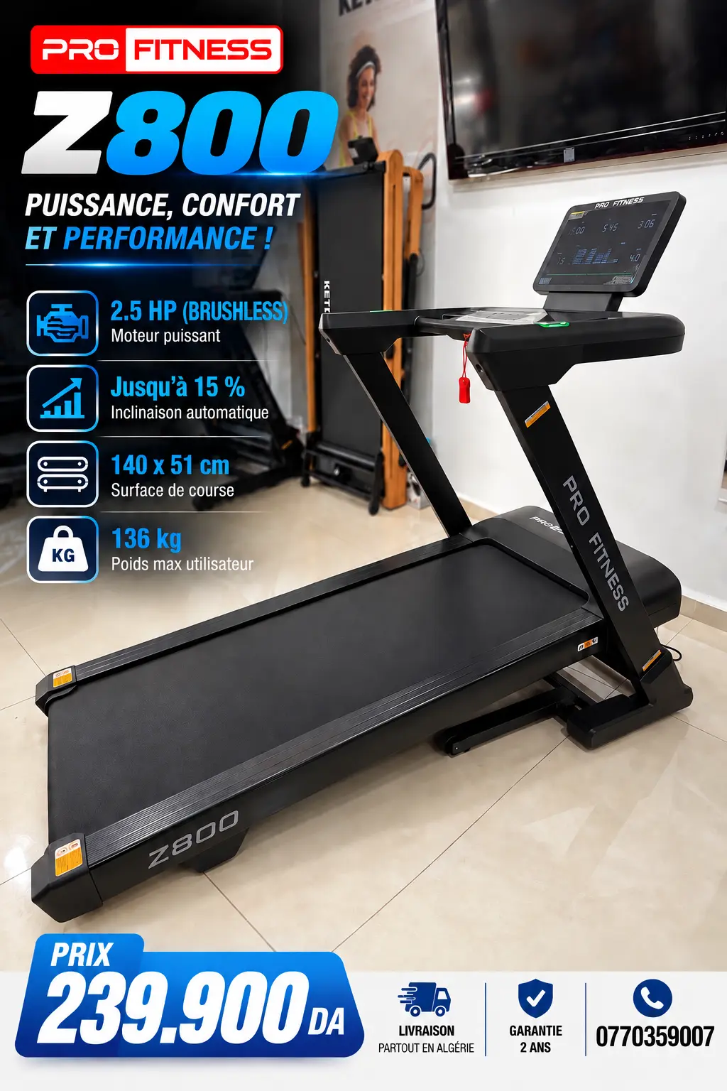 PROFITNESS Z800 – جهاز الجري الكهربائي PROFITNESS Z800 – جهاز الجري الكهربائي